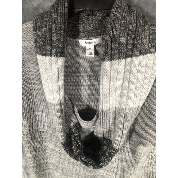 Style & Co. Sweater Cowell Neck Gray Size Adult Medium - Picture 4 of 14